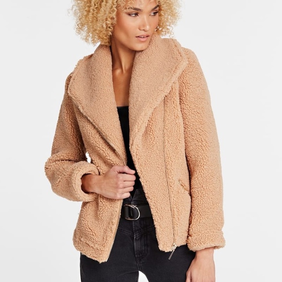 NEW GUESS Faux Fur Women's Jacket SZ M - Picture 1 of 9